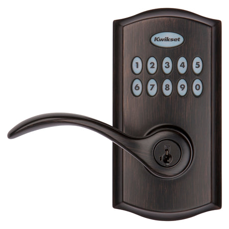 Kwikset 955PML 11P SMT CP Electronic Entry Lock, Venetian Bronze, Commercial, AAA Grade, Zinc, ADA Compliant