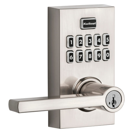 Kwikset SmartCode 917 Series 99170-003 Electronic Entry Lock, Satin Nickel, Residential, AAA Grade, Metal, ADA Compliant