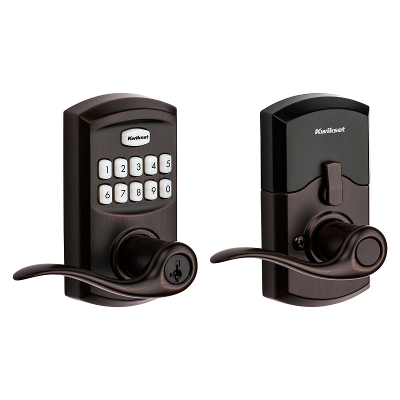 Kwikset 911TNL 11P SMT Electronic Entry Lock, Venetian Bronze, Residential, Metal, Reversible Hand