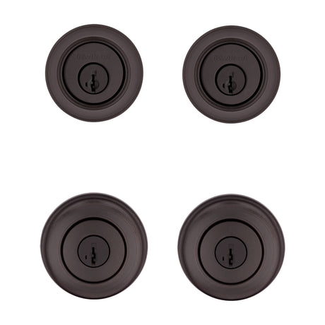 Kwikset Cove Series 92420-063 Entry Knob and Single Cylinder Deadbolt, Knob Handle, Venetian Bronze, Yes, 3 Grade, Metal