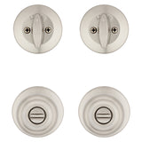 Kwikset Cove Series 92420-059 Entry Knob and Single Cylinder Deadbolt, Knob Handle, Satin Nickel, Knob Interior Handle