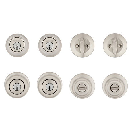 Kwikset Cove Series 92420-059 Entry Knob and Single Cylinder Deadbolt, Knob Handle, Satin Nickel, Knob Interior Handle