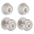 Kwikset Cove Series 92420-059 Entry Knob and Single Cylinder Deadbolt, Knob Handle, Satin Nickel, Knob Interior Handle