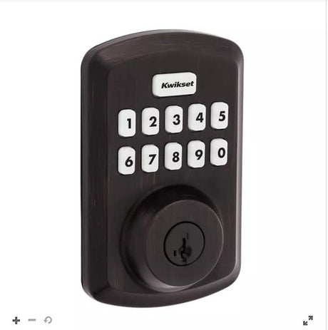 Kwikset Powerbolt 250 Series 992500-003 Keypad Electronic Lock, 3 Grade, Zinc, Venetian Bronze, KW1 Keyway