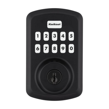 Kwikset Powerbolt 250 992500-004 Keypad Electronic Lock, 3 Grade, Zinc, Matte Black, KW1 Keyway