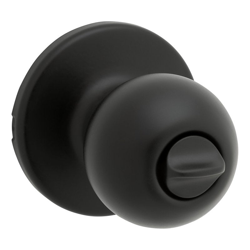 Kwikset 300P 514 CP Privacy Door Lock, Polo, Traditional Design, Knob Handle, Matte Black, Metal, Turn-Piece
