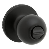 Kwikset 300P 514 CP Privacy Door Lock, Polo, Traditional Design, Knob Handle, Matte Black, Metal, Turn-Piece