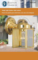 Boston Harbor 4000NH-2-3L Outdoor Lantern, 120 V, 60 W, Steel Fixture, Polished Brass Fixture