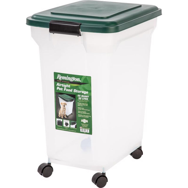 Remington Green Plastic 55 qt Pet Food Container For All Animals, Pack of 6