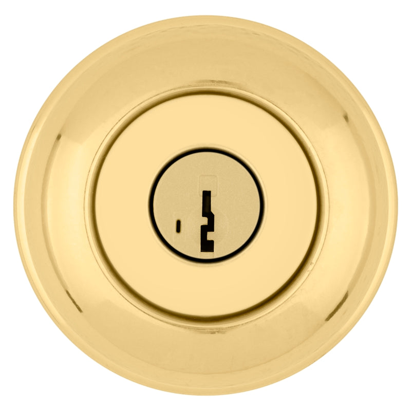 Kwikset Signature Series 740J3SMTCP Entry Knob, Knob Handle, Polished Brass, Metal, KW1, K4 Keyway, 2 Grade