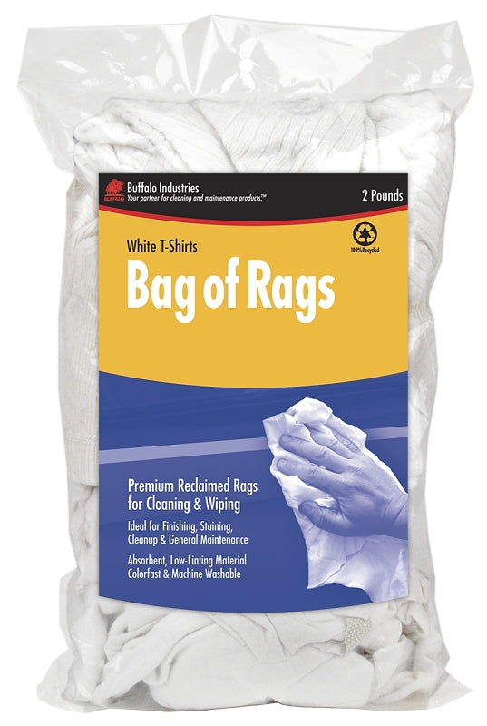 Cloth Rag Cit Buffalo 60317 Recycled Cloth Rag, 2 lb, White – Mrosupreme.com