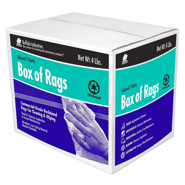 Buffalo 10080 Recycled Rag, Assorted, 4 lb