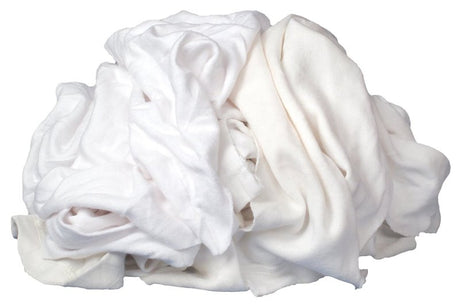 Buffalo 10525 T-Shirt Cloth Rags, 20 in L, 16 in W, Cotton, White