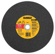 DEWALT DW8023 Cutting Wheel, 12 in Dia, 1/8 in Thick, 20 in Arbor, 24 Grit, Aluminum Oxide Abrasive
