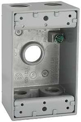 Hubbell 5322-0 Weatherproof Box, 18.3 cu-in, 5-Outlet, 1-Gang, Powder-Coated, Aluminum, Gray