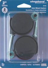 Shepherd Hardware 9418 Swivel Caster, Stem Mounting, 4.63 in W x 1-3/4 in D x 6.56 in H Dimensions, 2 in Dia Wheel