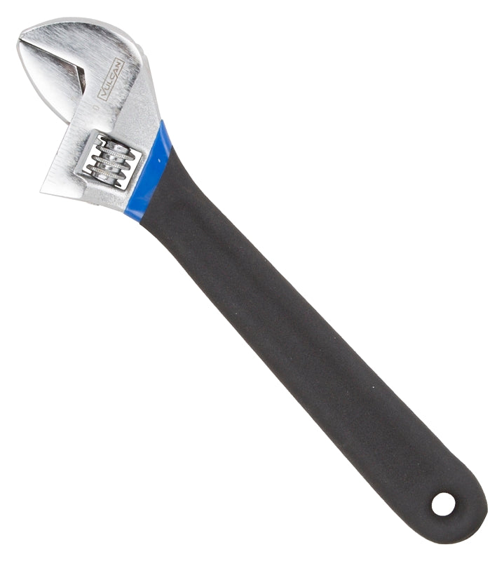 Vulcan JL149103L Adjustable Wrench, 10 in OAL, 1.04 in Jaw, Steel/Vinyl, Chrome, Non-Slip Grip Handle
