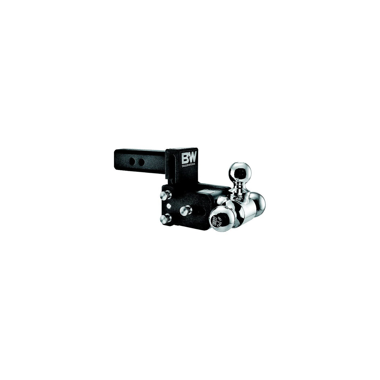 B&W TS10047B Trailer Hitches Tow & Stow Tri Ball Receiver Hitch - Fits Standard 2″ Receiver