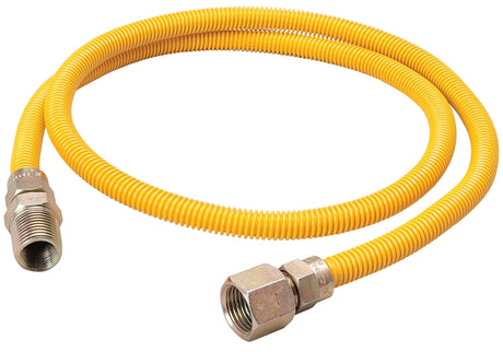 B & K ProLine Series G014YE101148RP Gas Connector, 1/2 in, MIP x FIP, Stainless Steel, Epoxy-Coated, 48 in L, 3/8 in OD