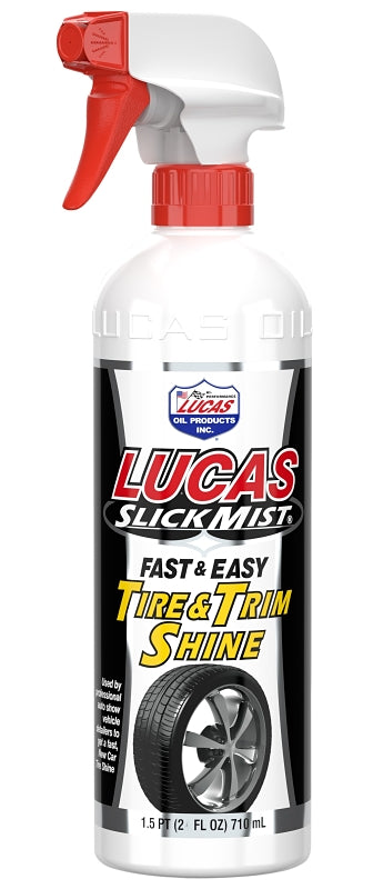 Lucas Oil 10513 Slick Mist Tire and Trim Shine, 24 oz Bottle, Liquid, Citrus