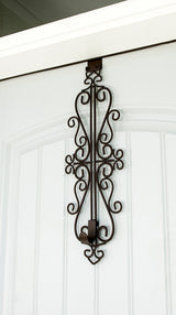 Treekeeper V-20569 Metal Colonial Wreath Hanger, Iron, Brown, Up to 20 lb, Over the Door Mounting
