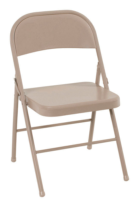 Cosco Antique Sand Metal Folding Chair 1 pk, Pack of 4