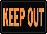 Hy-Ko Hy-Glo Series 807 Identification Sign, 9-1/4 x 14 in Dimensions, Rectangular, KEEP OUT, Fluorescent Orange Legend, Pack of 12