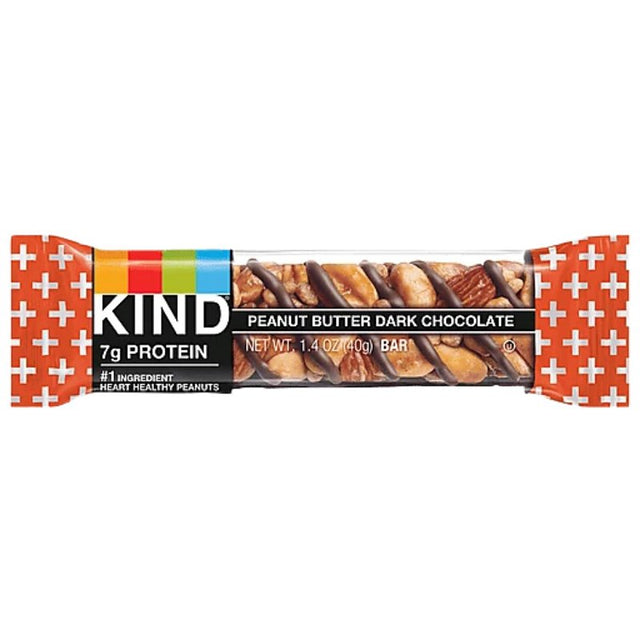 Kind 113214 Nutrition Bar, Dark Chocolate, Peanut Butter, 1.4 oz, Pack of 12