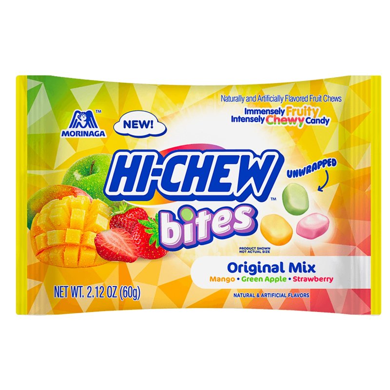 Hi-Chew 15440 Candy Bites, Green Apple, Mango, Strawberry, 2.12 oz Pack, Pack of 12