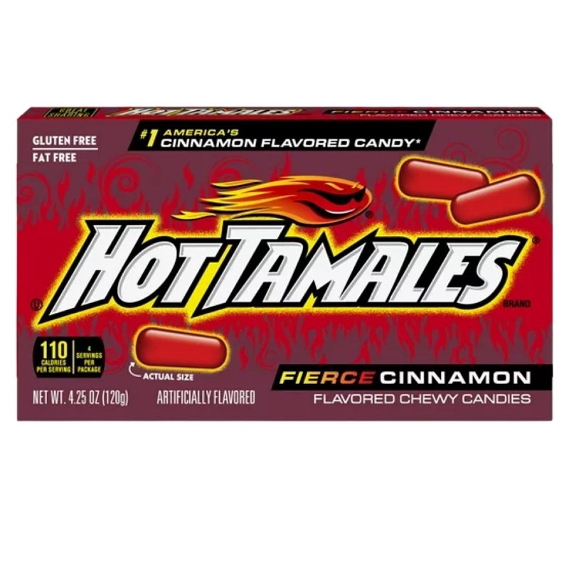 Hot Tamales 762794 Chewy Candy, Fierce Cinnamon, 4.25 oz Box, Pack of 12