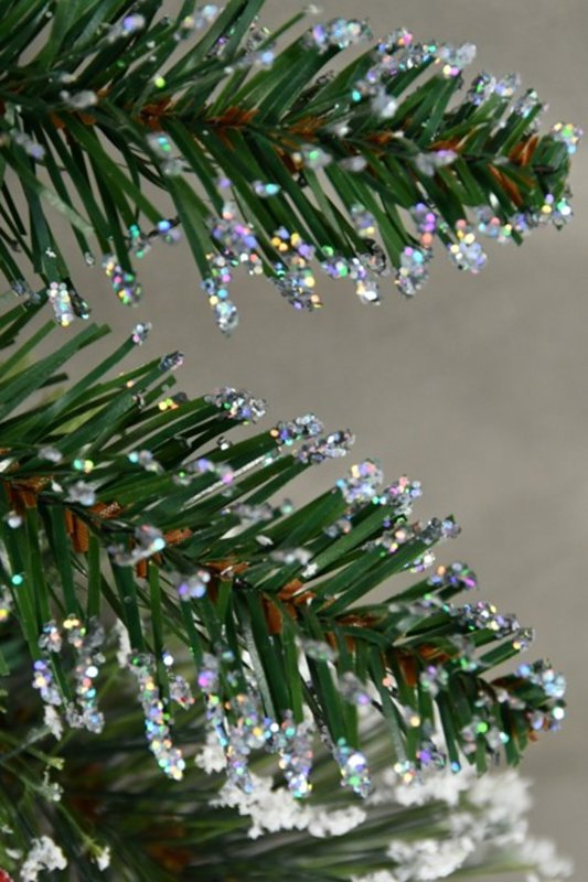 Santas Forest 39115 Frosted Colorado Spruce Tree, 7-1/2 ft H, w/Berries & Pinecones, Silver Glitter