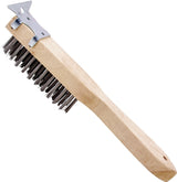 ProSource WB01411S Wire Brush with Scraper, 4-3/4 in L Brush, 1 in W Brush, Metallic Bristle, 2-7/8 in L Trim