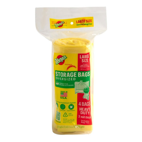 Warp's Banana Bags CB-40 Storage Bag, L, Plastic, Yellow, 40 in L, 72 in W, 2 mil Thick