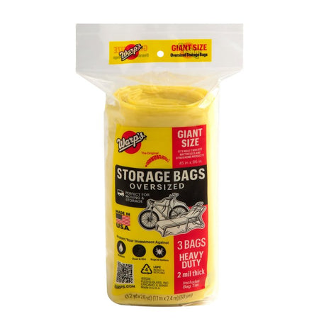 Warp's Banana Bags CB-45 Storage Bag, Giant, Plastic, Yellow, 45 in L, 96 in W, 2 mil Thick