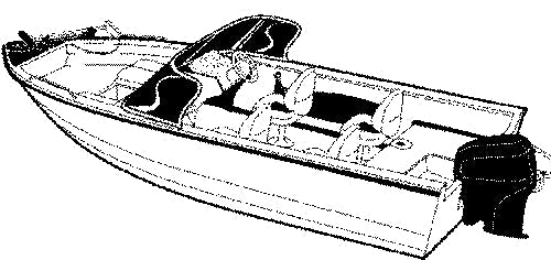 Carver 72318P Styled-To-Fit Boat Cover For Aluminum V-Hull Fishing Boats With Walk-Thru Windshield, Wide Series
