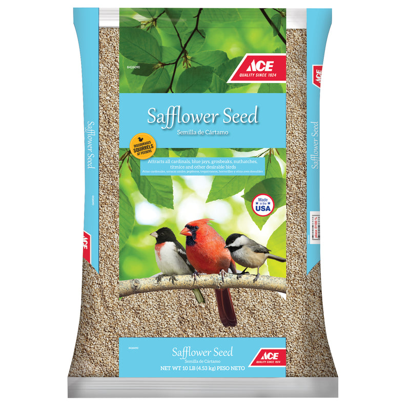 Ace Songbird Safflower Seeds Wild Bird Food 10 lb, Pack of 4