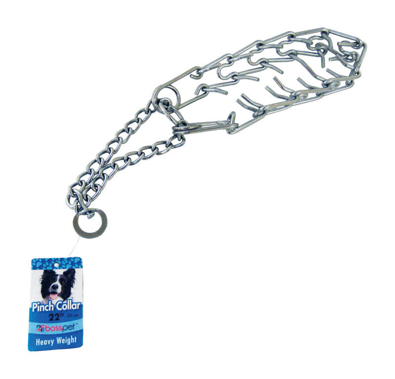 PDQ Silver Chain Dog Pinch Collar Medium/Large, Pack of 6