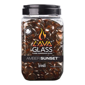 Bond Amber Sunset Gloss Glass Fire Pit Lava Glass