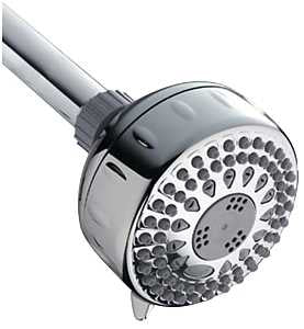 Waterpik PowerSpray+ Series TRS-523E Shower Head, Round, 1.8 gpm, 1/2 in Connection, NPT, 3-1/4 in Dia