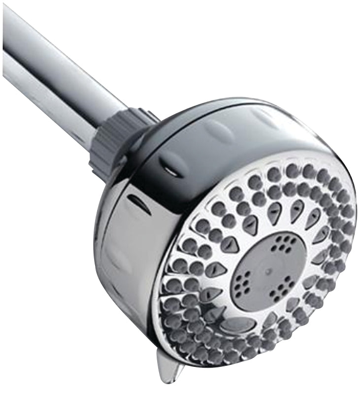 Waterpik PowerSpray+ Series TRS-523E Shower Head, Round, 1.8 gpm, 1/2 in Connection, NPT, 3-1/4 in Dia
