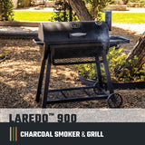 Oklahoma Joe's Laredo 900 Series 26302351 Charcoal Grill, 558 sq-in Primary Cooking Surface, Black, Rack Storage