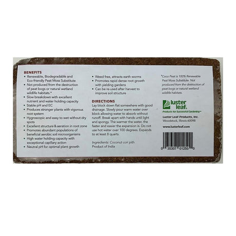 luster leaf Garden Dreams 1250 Coco Coir, 1.4 lb
