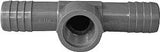 Boshart UPVCFRT-101005 Combination Hose Reducing Tee, 1 x 1/2 in, Insert x Insert x FPT, PVC, Black