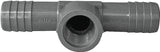 Boshart UPVCFRT-101005 Combination Hose Reducing Tee, 1 x 1/2 in, Insert x Insert x FPT, PVC, Black