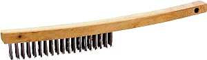 ProSource WB00319S Wire Brush, 5-7/8 in L Brush, 5/8 in W Brush, Metallic Bristle, Hardwood Handle, 7 in L Handle