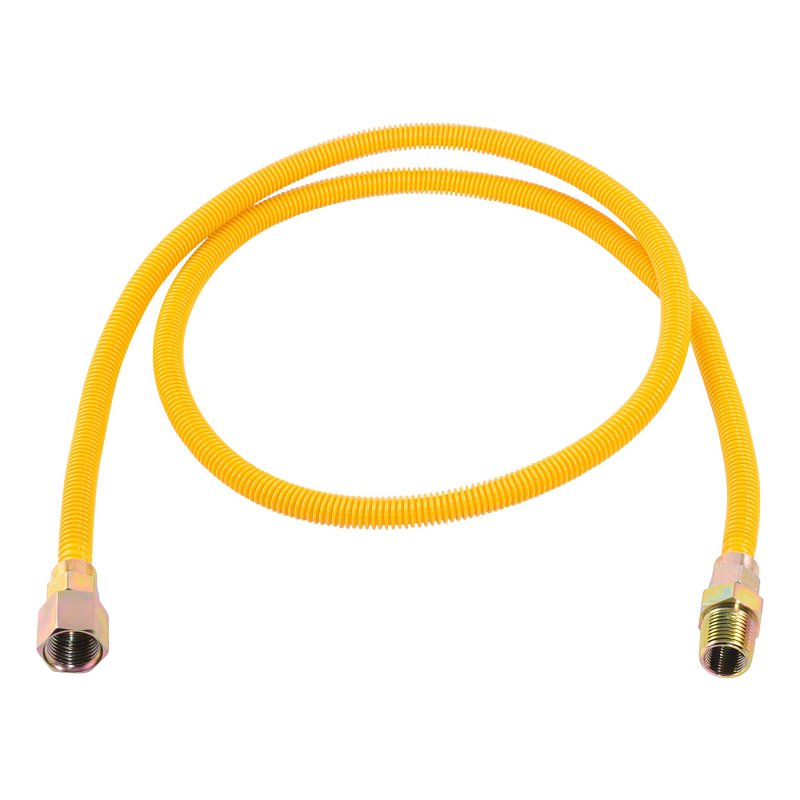 Eastman EZ-10 Series 10YE515060B Gas Connector, 1/2 in, FIP x MIP, 304 Stainless Steel, Epoxy-Coated, 60 in L