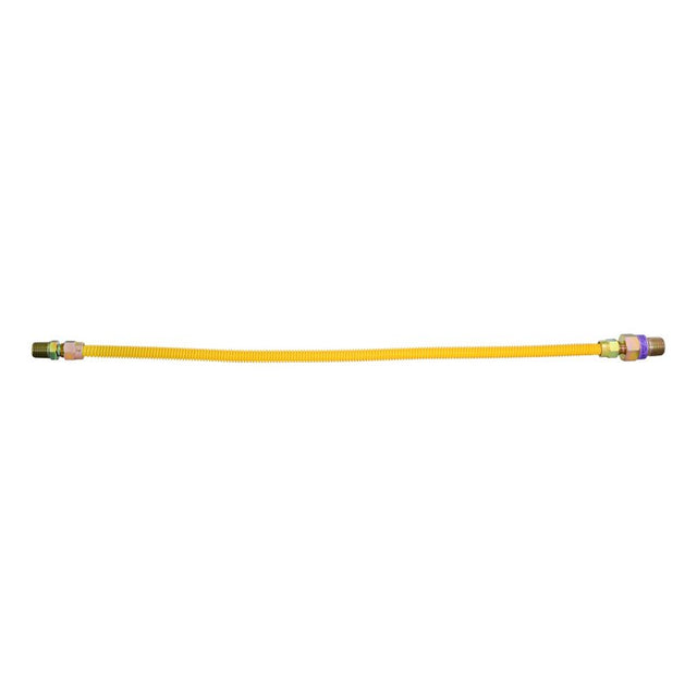 Eastman 10YE52V024B Gas Connector, 1/2 in, Flare x FIP, Brass, 24 in L, 1/2 in OD