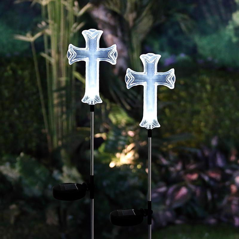 Alpine White Plastic 34 in. H Cross Outdoor Garden Stake, Pack of 20