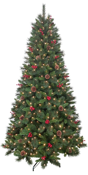Puleo Asia Limited 357-3516-T75C5 Pine Bristles w/Cones & Berries, 7.5 ft