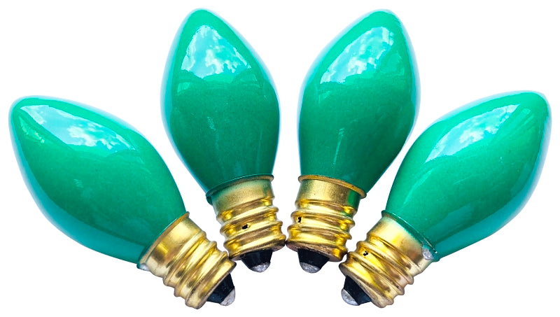 Hometown Holidays 16295 Replacement Bulb, 5 W, Candelabra Lamp Base, Incandescent Lamp, Ceramic Green Light